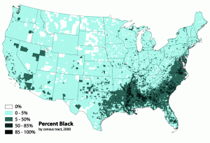 Percentage African-Americans, 2000 Census